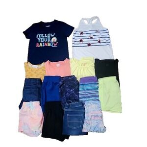 EUC HUGE Lot Mix Brand Girls Casual Tops & Shorts 15 Pieces Sz‎ 10-12